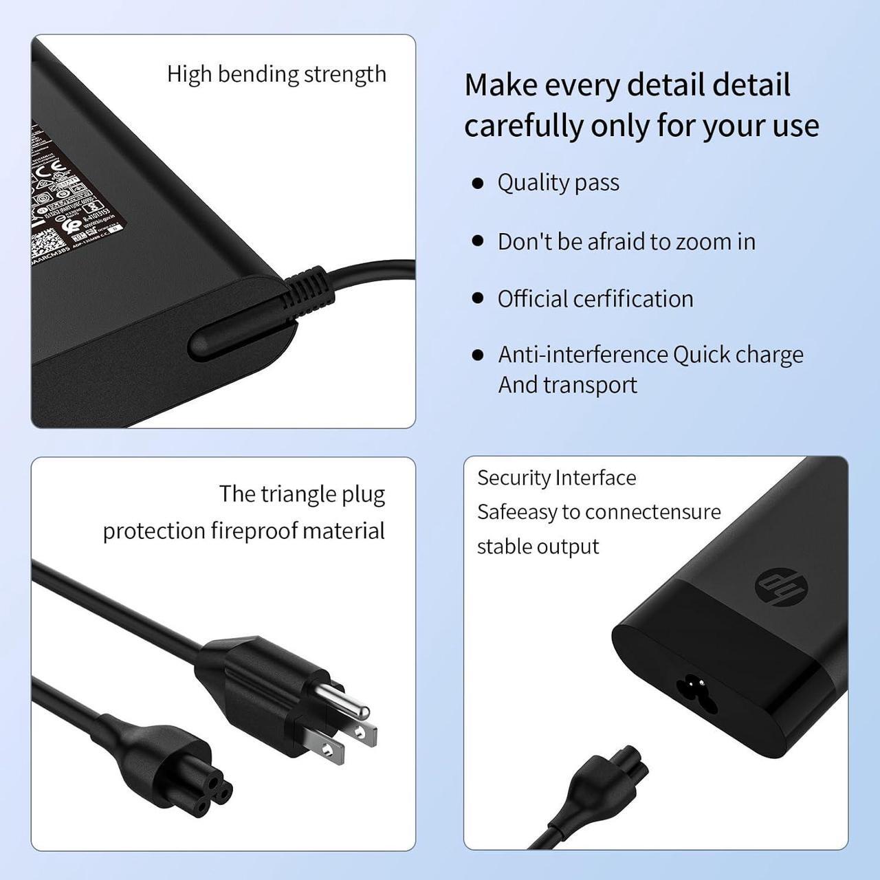 Alt view image 5 of 7 - New 230W Charger Fit for HP Omen 15 16 17 M41303-001 TPN-LA10 19.5V 11.8A Gaming Laptop Power Supply Adapter 4.5x3.0 mmTip (230W)