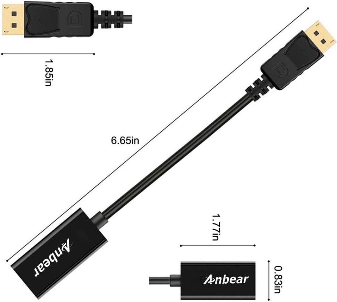 Alt view image 2 of 7 - DisplayPort to HDMI Adapter Display Port to HDMI Cable(Male to Female) for DisplayPort Enabled Desktops and Laptops Connect to HDMI Displays (5PACK