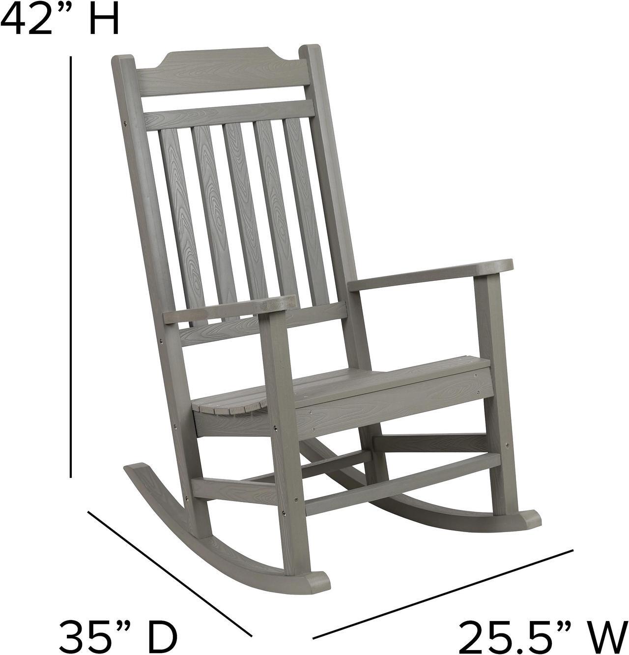 Alt view image 19 of 20 - Winston All-Weather Rocking Chair in Gray Faux Wood