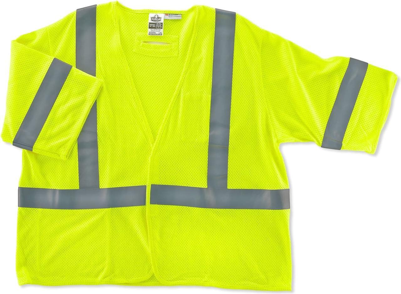 Alt view image 3 of 5 - GloWear 8356HL Class 3 Hi-Visibility Flame Resist Modacrylic Vest Lime 4XL/5XL