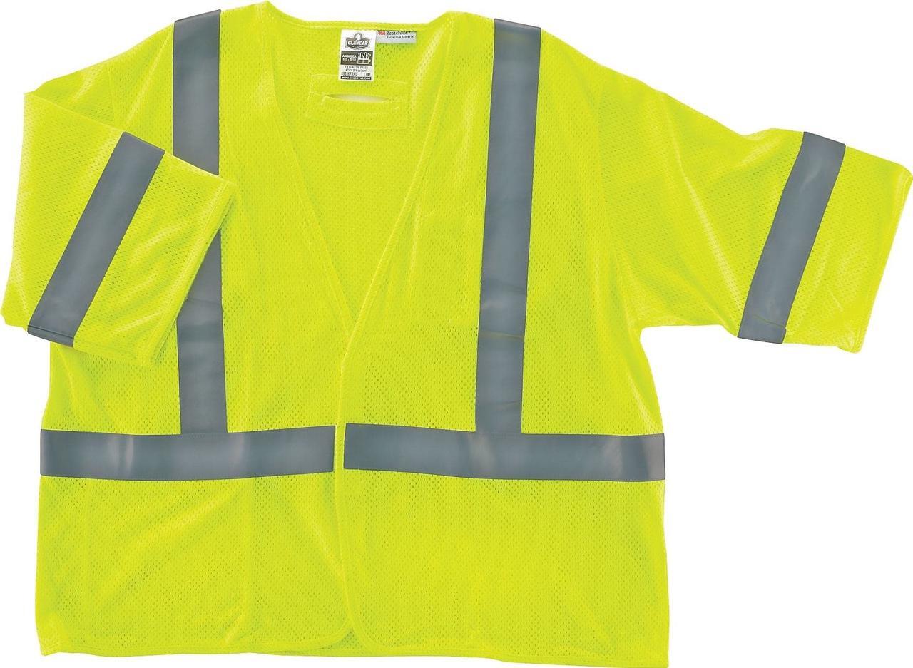 Alt view image 4 of 5 - GloWear 8356HL Class 3 Hi-Visibility Flame Resist Modacrylic Vest Lime 4XL/5XL