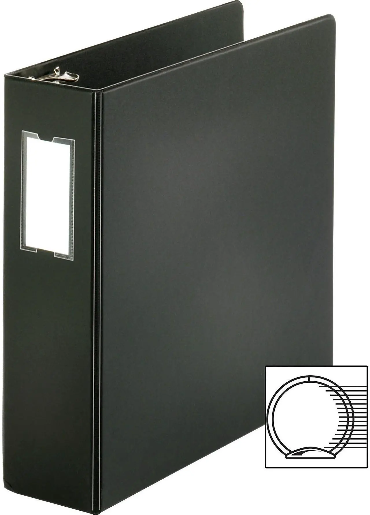 Alt view image 2 of 5 - Business Source Round Ring Binder w/Label Holder 3" Cap. 11"x8-1/2" BK 28562