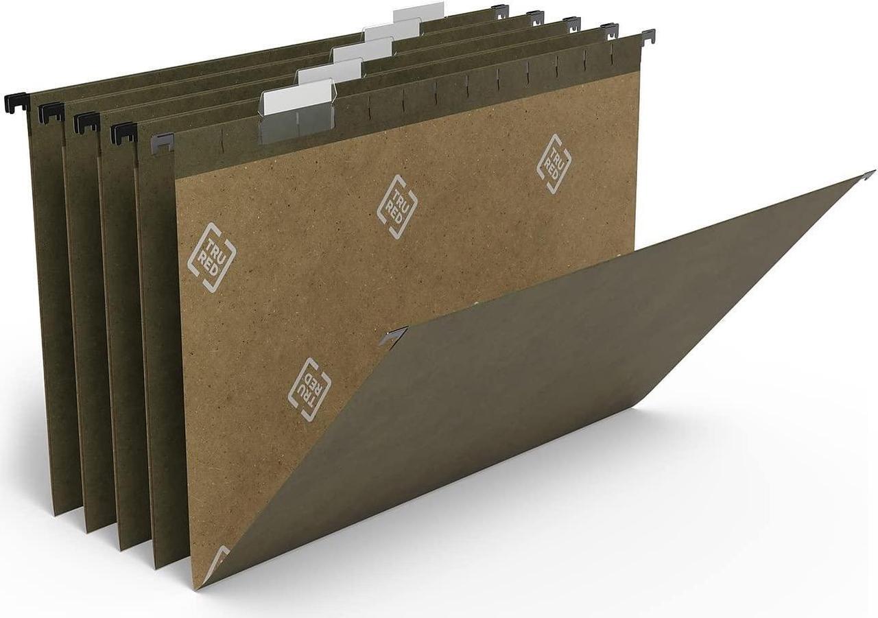 Alt view image 3 of 5 - MyOfficeInnovations Hanging File Folders 5-Tab Legal Size Standard Green 25/BX (116830)
