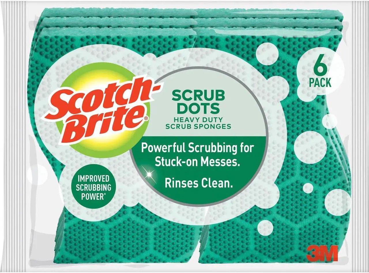 Alt view image 4 of 4 - Scotch-Brite 30306-4 Scrub Dots Heavy Duty Scrub Sponge, Fiber