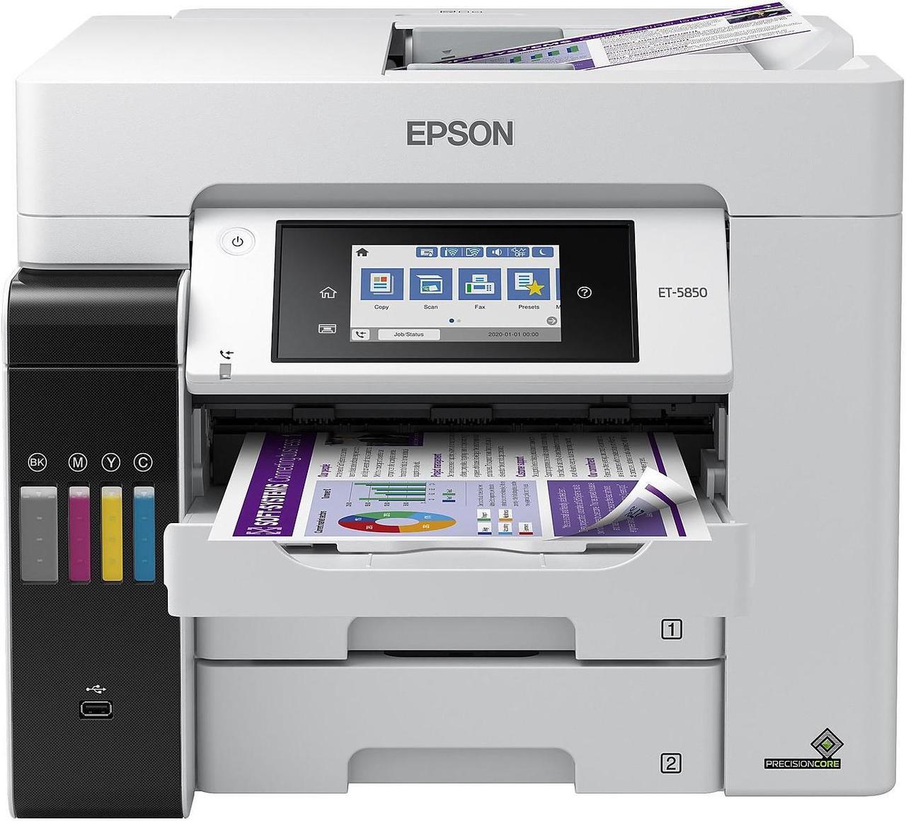 Alt view image 8 of 8 - Epson EcoTank® Pro ET-5850 All-in-One Cartridge-Free Business Supertank Printer