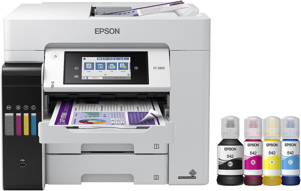 Alt view image 7 of 8 - Epson EcoTank® Pro ET-5850 All-in-One Cartridge-Free Business Supertank Printer