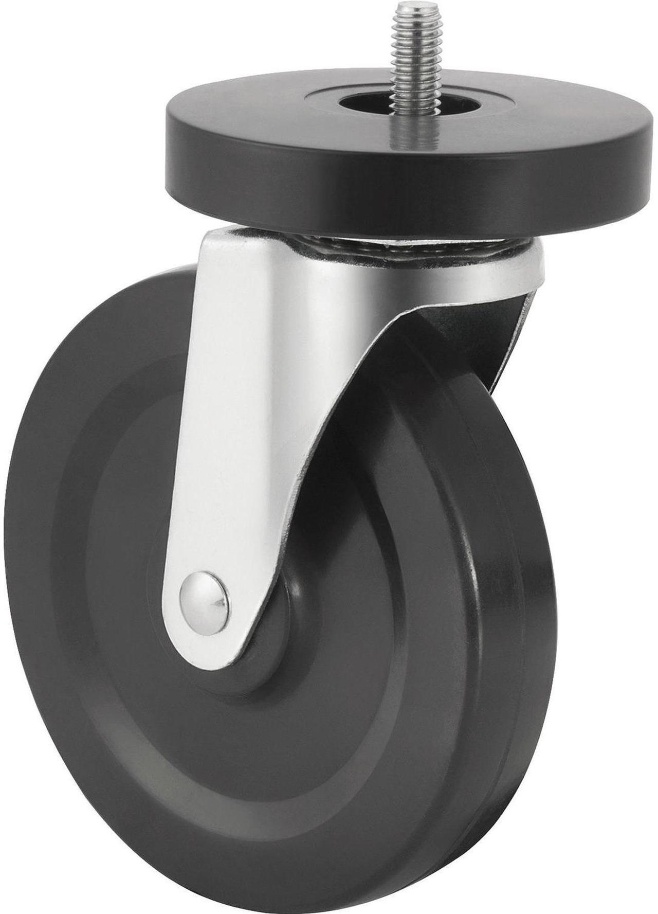 Alt view image 13 of 15 - Lorell Caster Kit 5" Wheel f/ Industr. Shelving 4/ST Black 84861