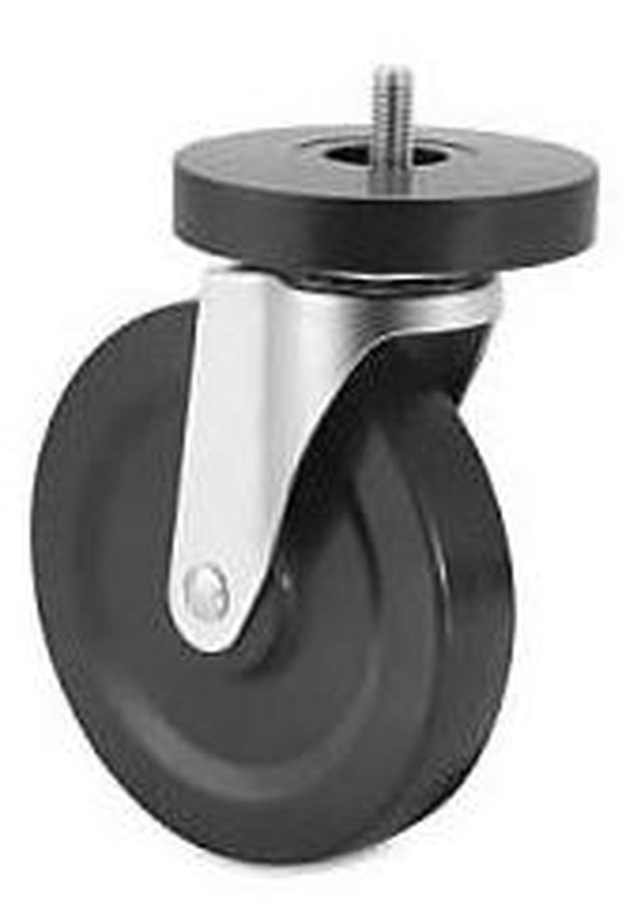 Alt view image 14 of 15 - Lorell Caster Kit 5" Wheel f/ Industr. Shelving 4/ST Black 84861