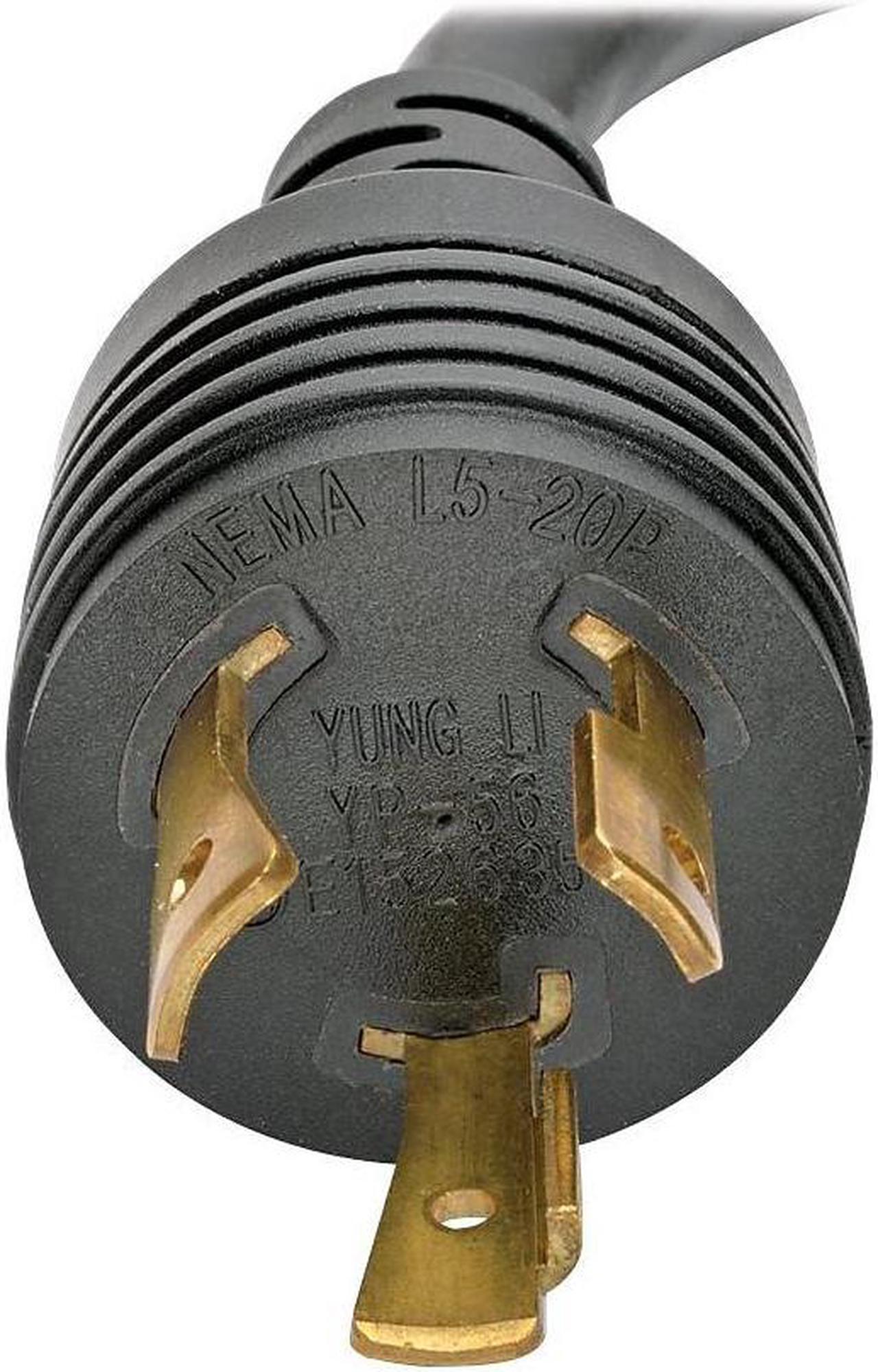 Alt view image 15 of 17 - Tripp Lite Model P046-06N-T 6" Heavy Duty Power Adapter Cord 20A 12 AWG NEMA L5-20P 5-15/20R NEMA L5-20P to NEMA 5-15/20R