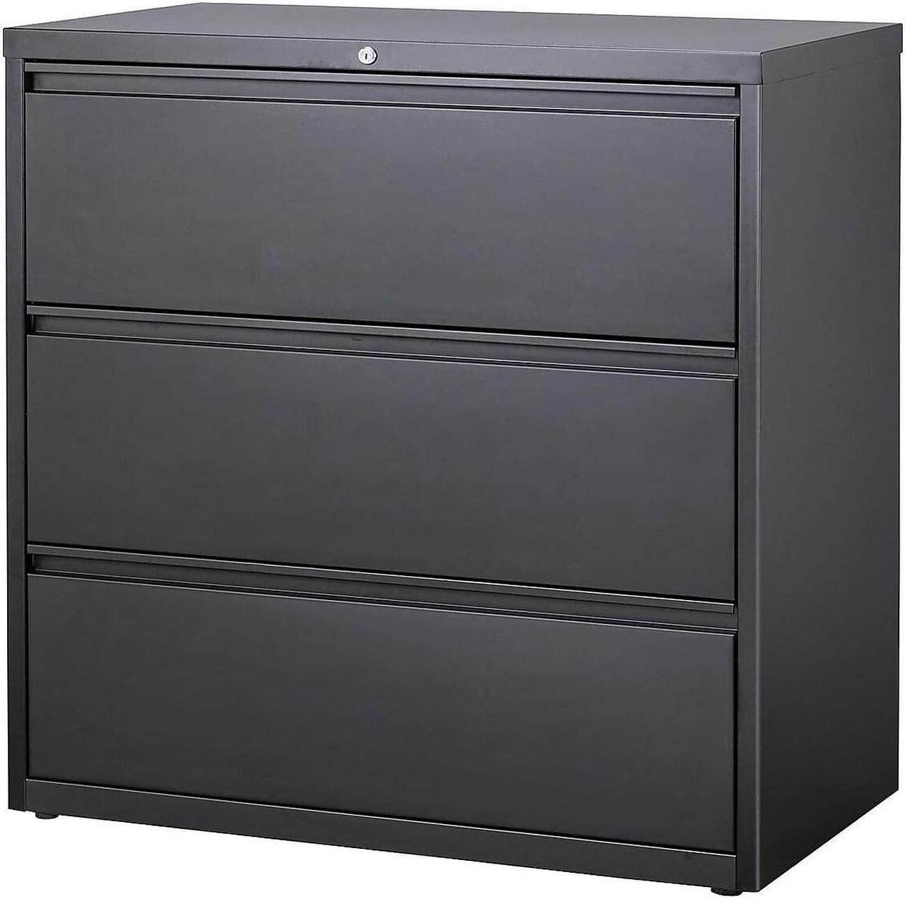Main image of HITOUCH BUSINESS SERVICES 3-Drawer Lateral File Cabinet Locking Letter/Legal Charcoal 36"W 59635/26823D-CC