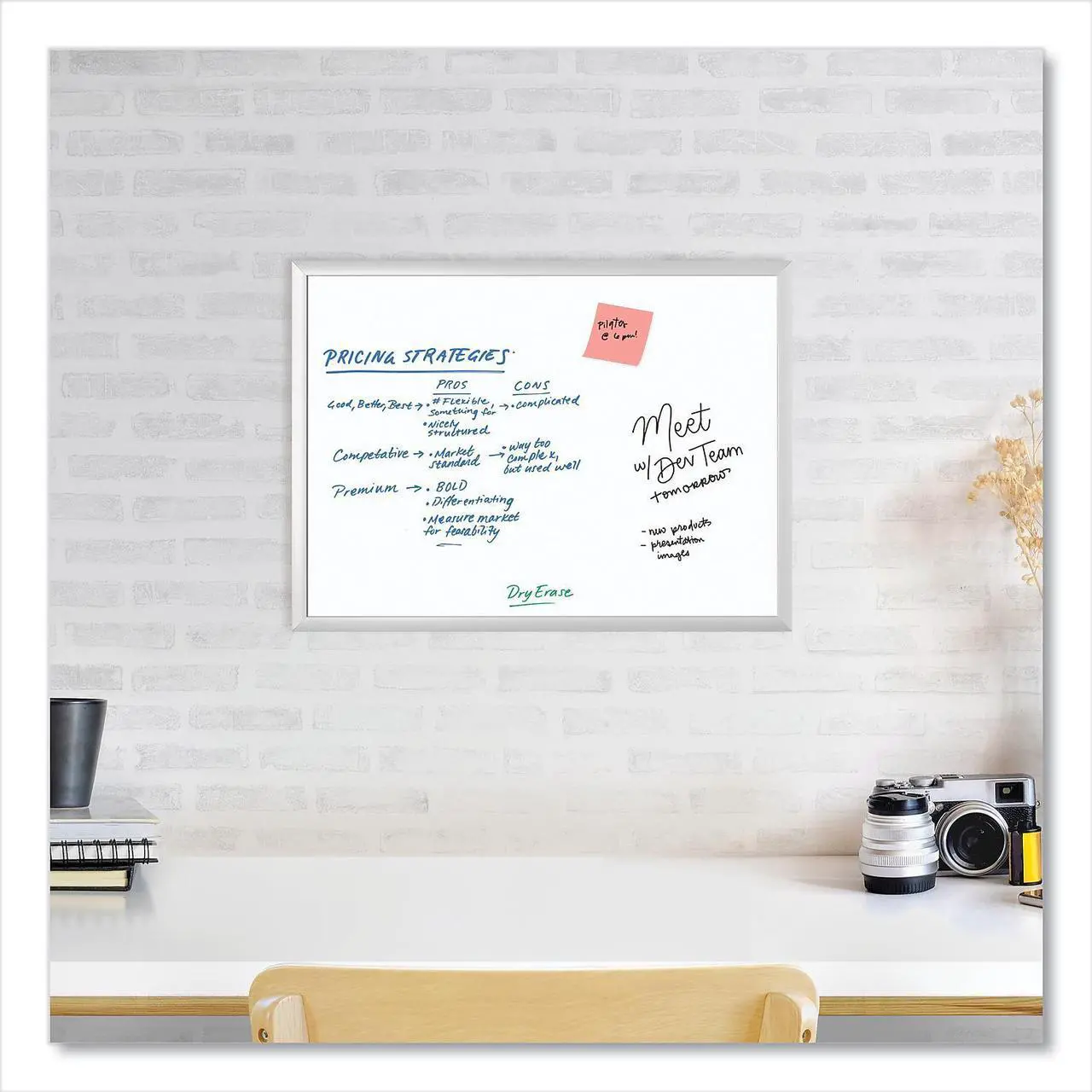 Alt view image 8 of 15 - U Brands Melamine Dry Erase Board, 24 x 18, White Surface, Each (UBR030U0001)