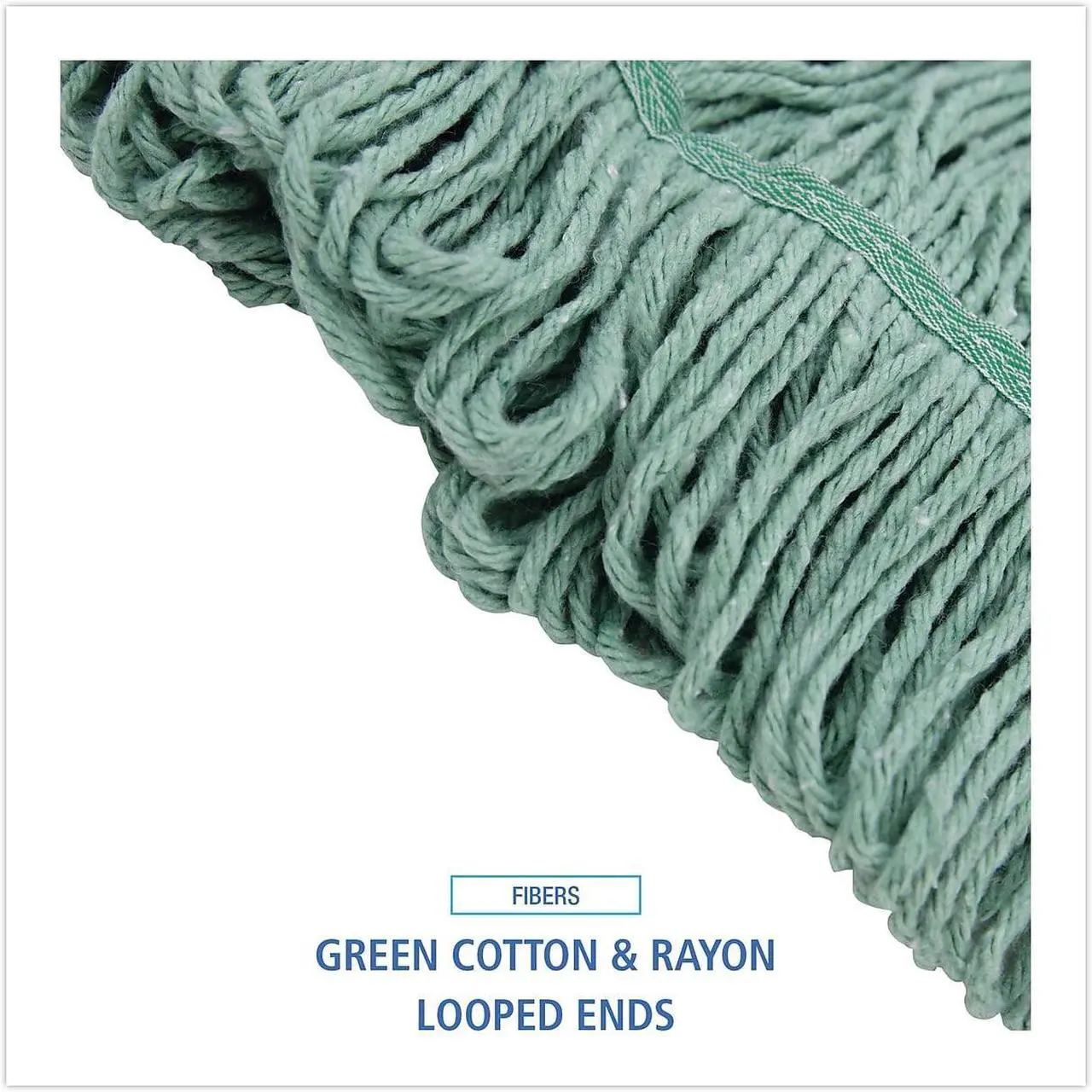 Alt view image 8 of 11 - Boardwalk Mop Head Premium Standard Head Cotton/Rayon Fiber Medium Green 502GNNB
