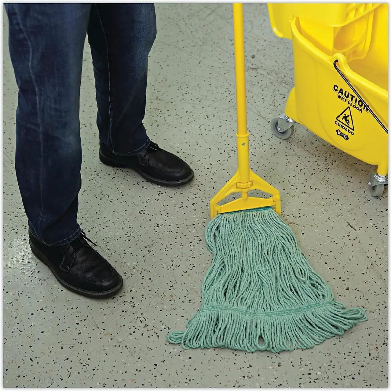 Alt view image 9 of 11 - Boardwalk Mop Head Premium Standard Head Cotton/Rayon Fiber Medium Green 502GNNB