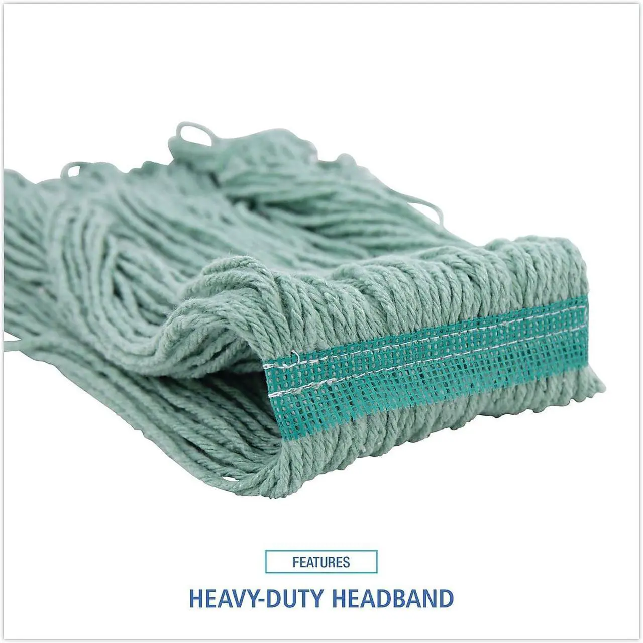 Alt view image 10 of 11 - Boardwalk Mop Head Premium Standard Head Cotton/Rayon Fiber Medium Green 502GNNB
