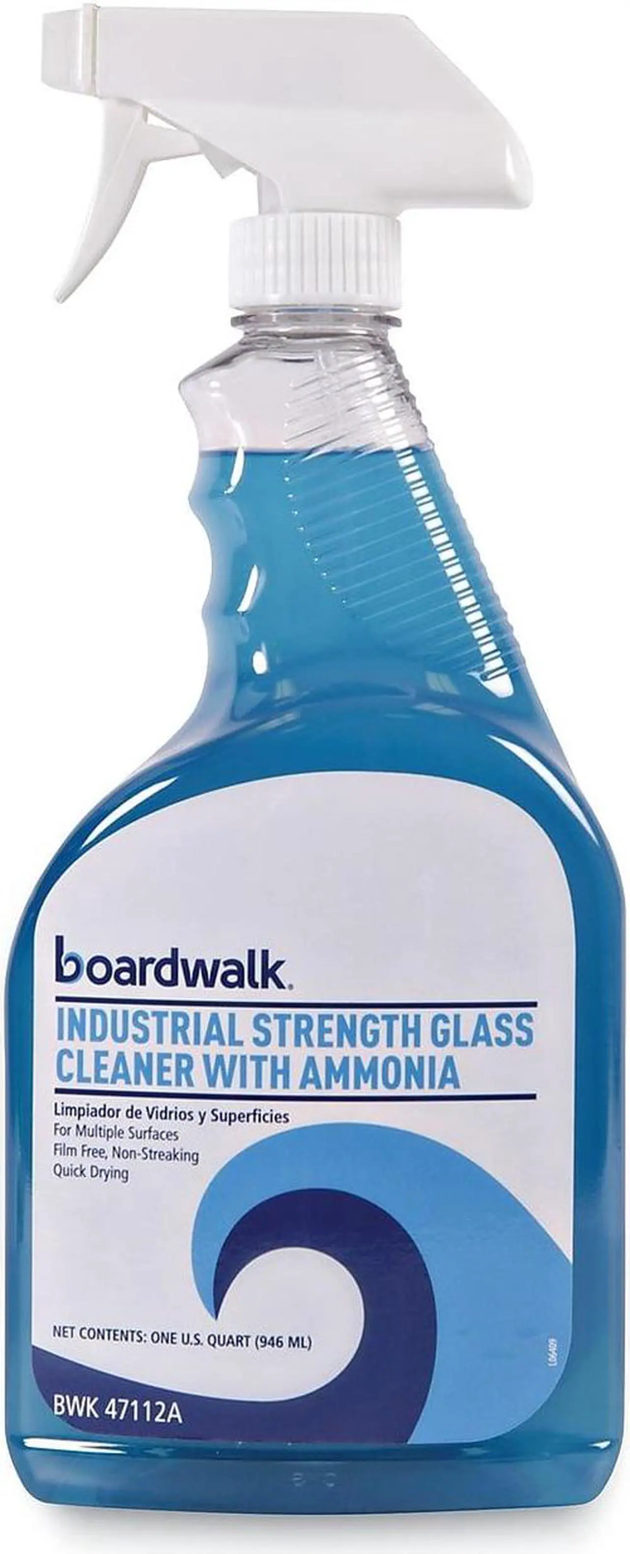 Alt view image 9 of 10 - Boardwalk BWK47112AEA Industrial Strength Glass Cleaner with Ammonia, 32 oz. Trigger Bottle