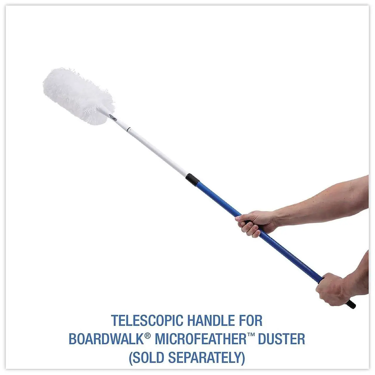 Alt view image 15 of 16 - Boardwalk MicroFeather Duster Telescopic Handle 36" to 60" Blue 638