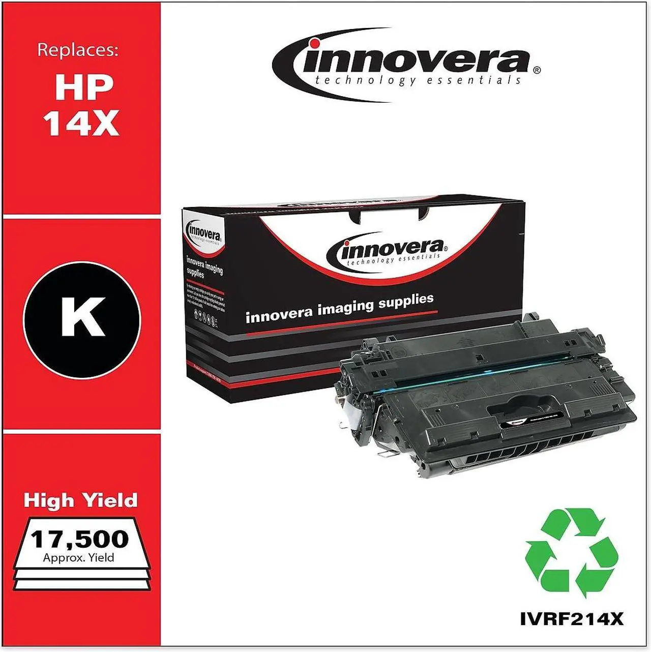 Alt view image 5 of 9 - Innovera IVRF214X Innovera Remanufactured CF214X (14X) High-Yield Toner, 17500 P