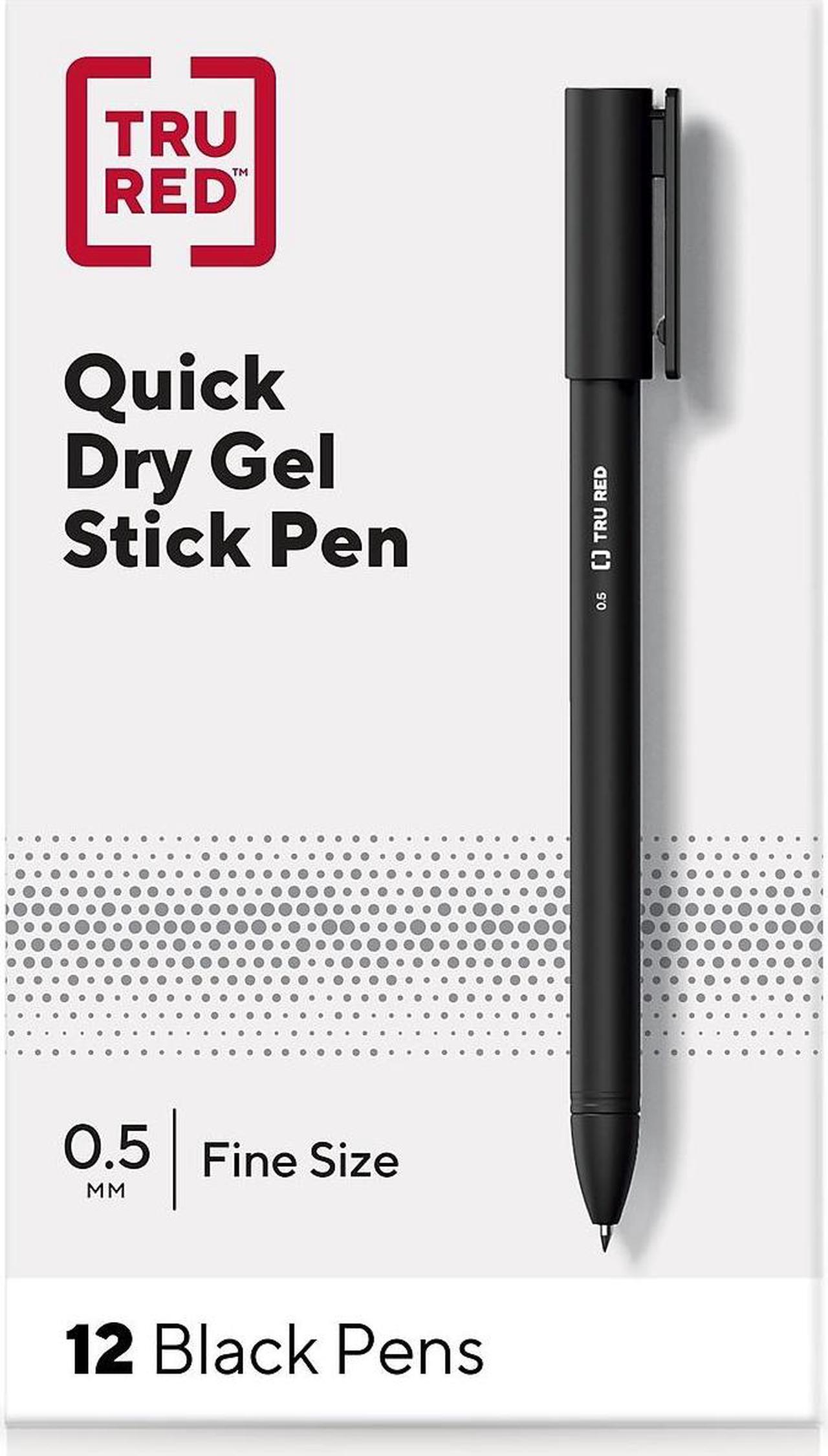 Main image of TRU RED Quick Dry Gel Pens Fine Point 0.5mm Blk Dozen TR54471