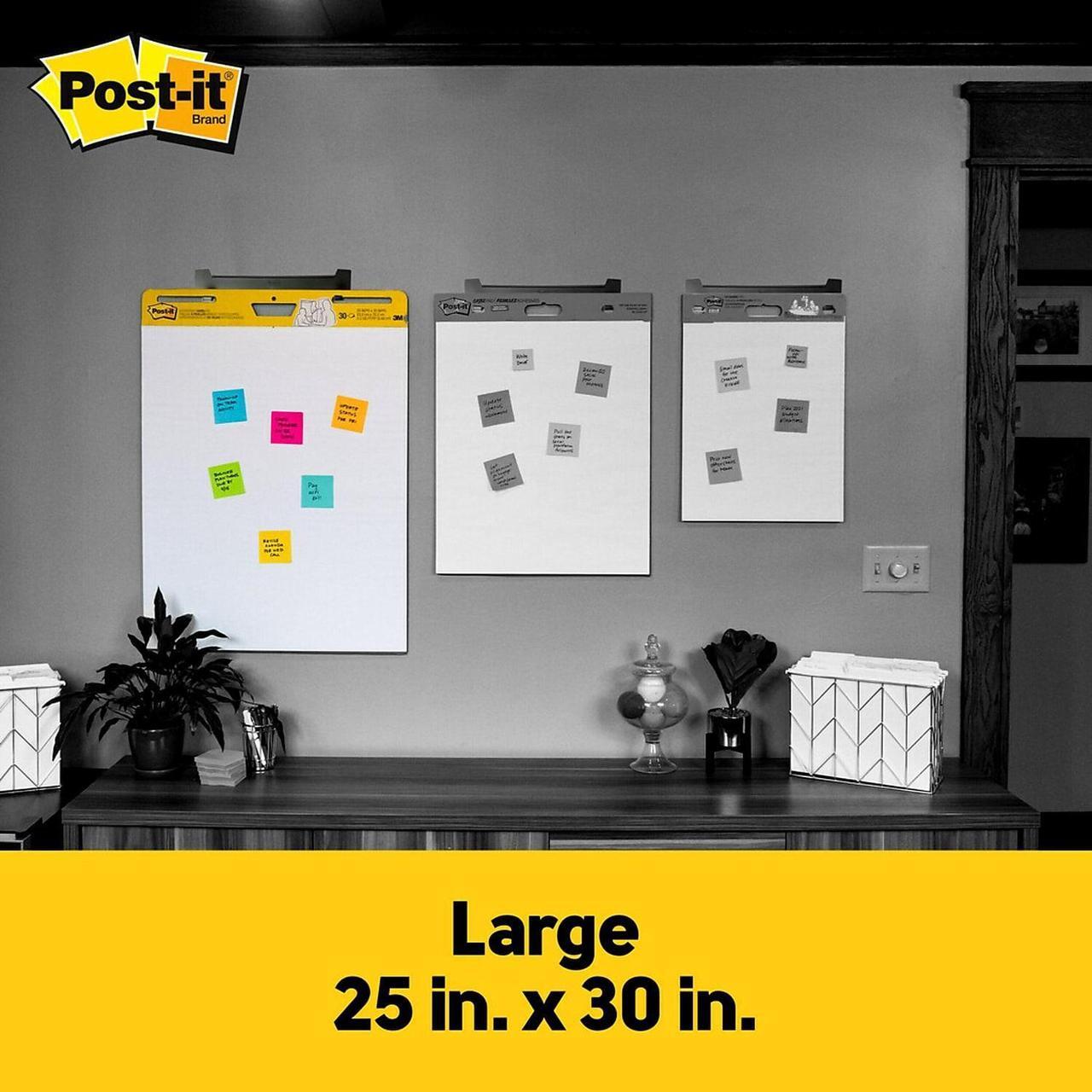Alt view image 2 of 15 - Post-it Super Sticky Easel Pad 25" x 30" White 8/Pack (559-VAD-8PK) 559VAD8PK