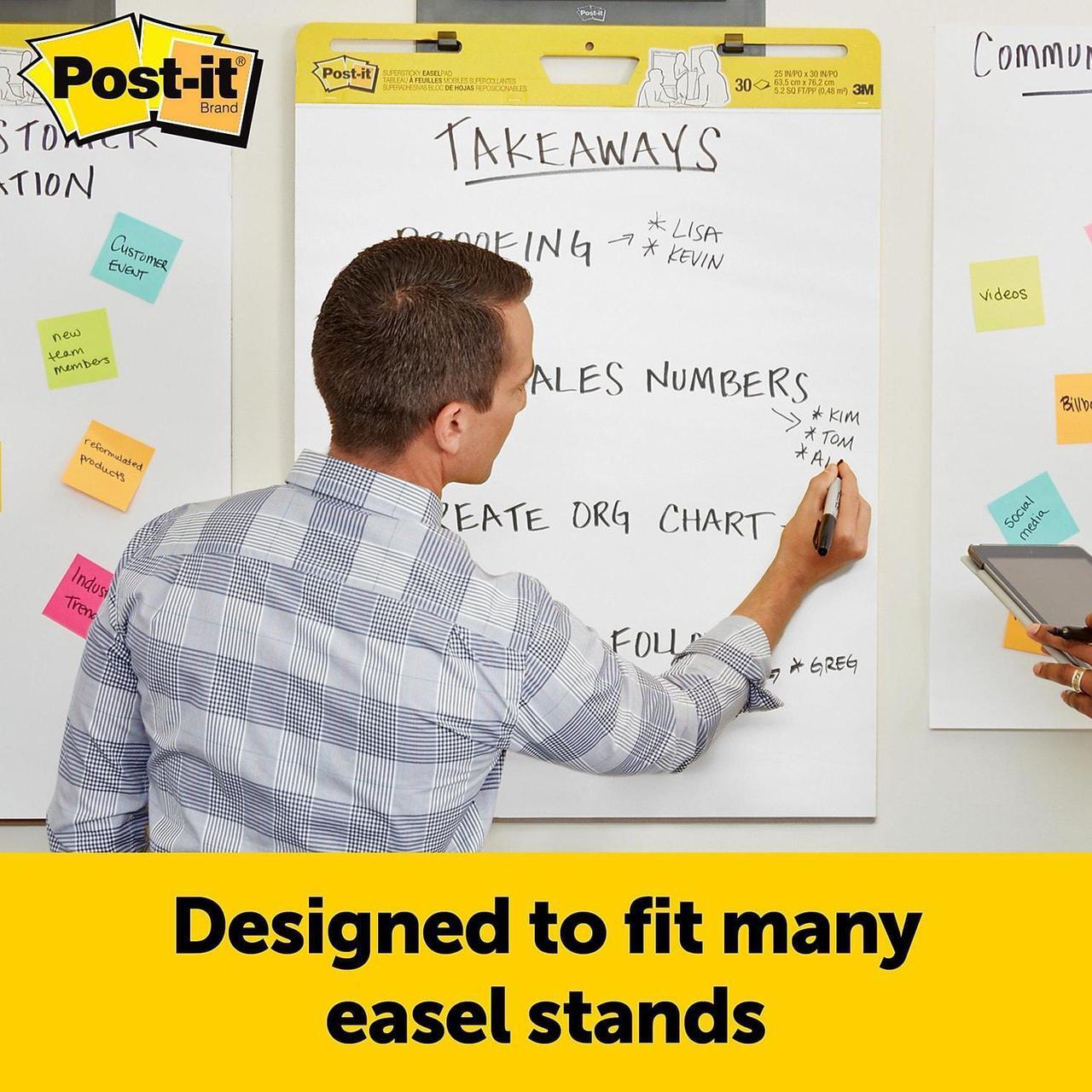 Alt view image 13 of 15 - Post-it Super Sticky Easel Pad 25" x 30" White 8/Pack (559-VAD-8PK) 559VAD8PK