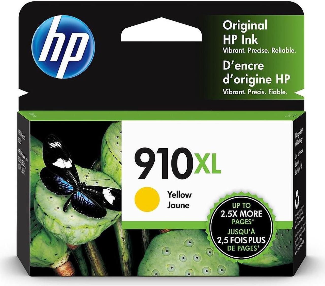 Main image of HP 910XL Yellow High Yield Ink Cartridge (3YL64AN#140) print up to 825 pages