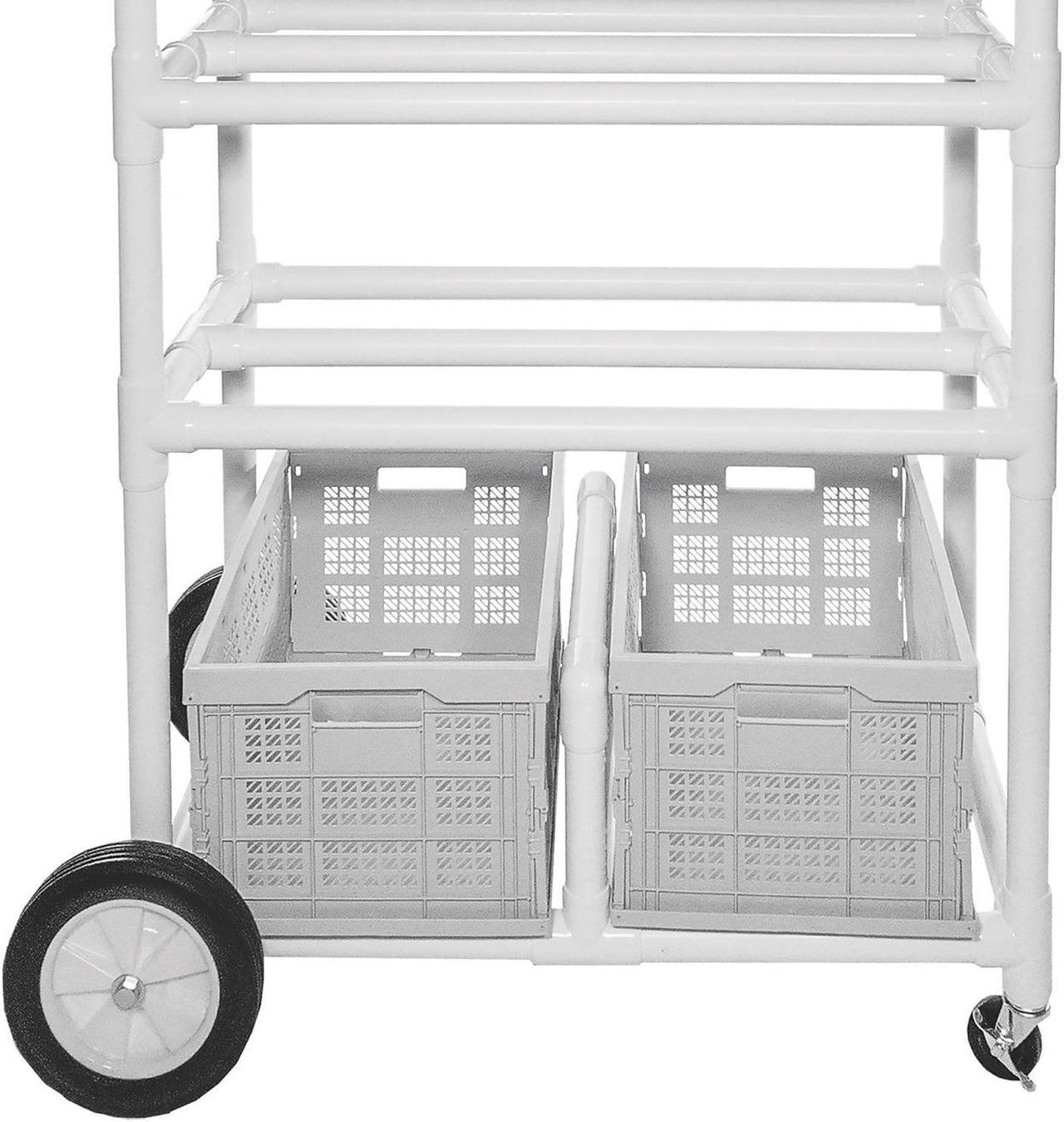 Alt view image 3 of 10 - Champion Sports TWCART High Impact All-Terrain Heavy-Duty Cart - Plastic - 176 lb Capacity - 19 x 53 x 58 - White