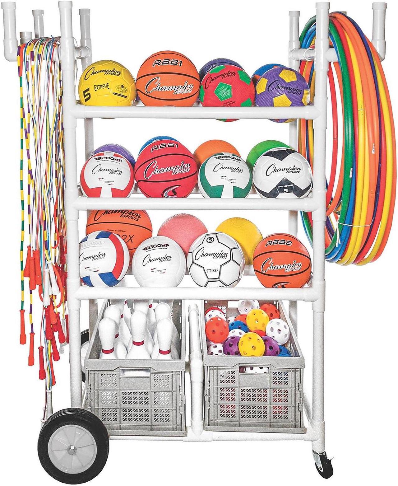 Alt view image 4 of 10 - Champion Sports TWCART High Impact All-Terrain Heavy-Duty Cart - Plastic - 176 lb Capacity - 19 x 53 x 58 - White