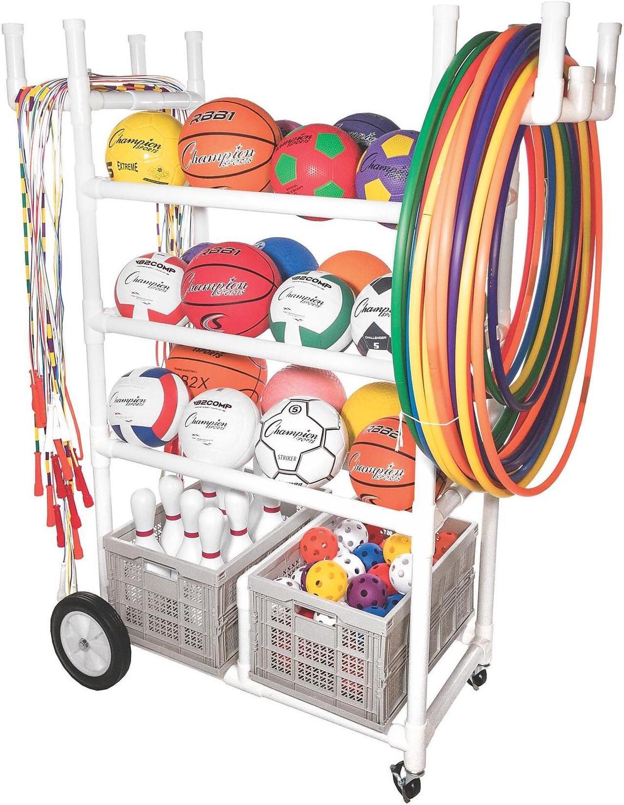 Alt view image 10 of 10 - Champion Sports TWCART High Impact All-Terrain Heavy-Duty Cart - Plastic - 176 lb Capacity - 19 x 53 x 58 - White