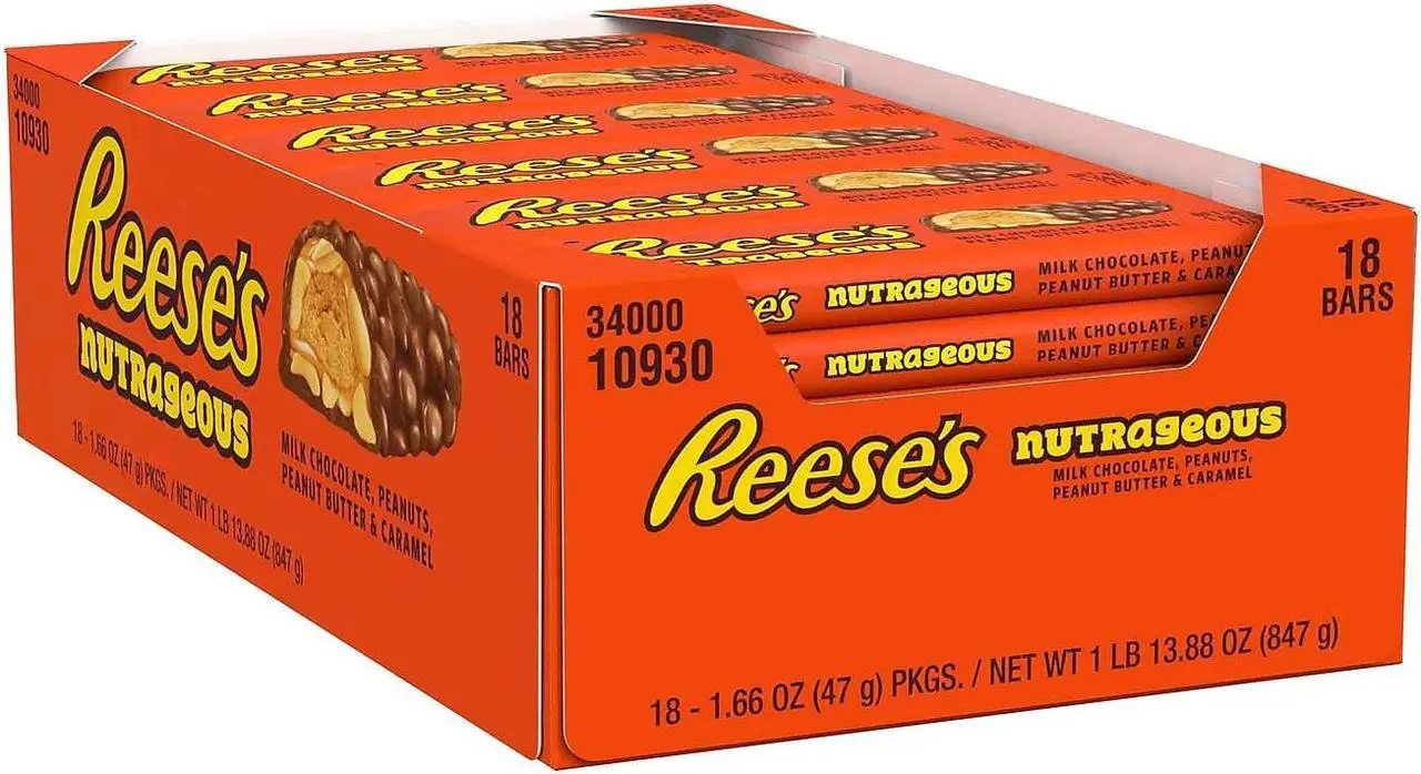 Alt view image 2 of 4 - Reese's NutRageous Milk Chocolate Candy Bar 1.66 oz. 18/Box (HEC10930)