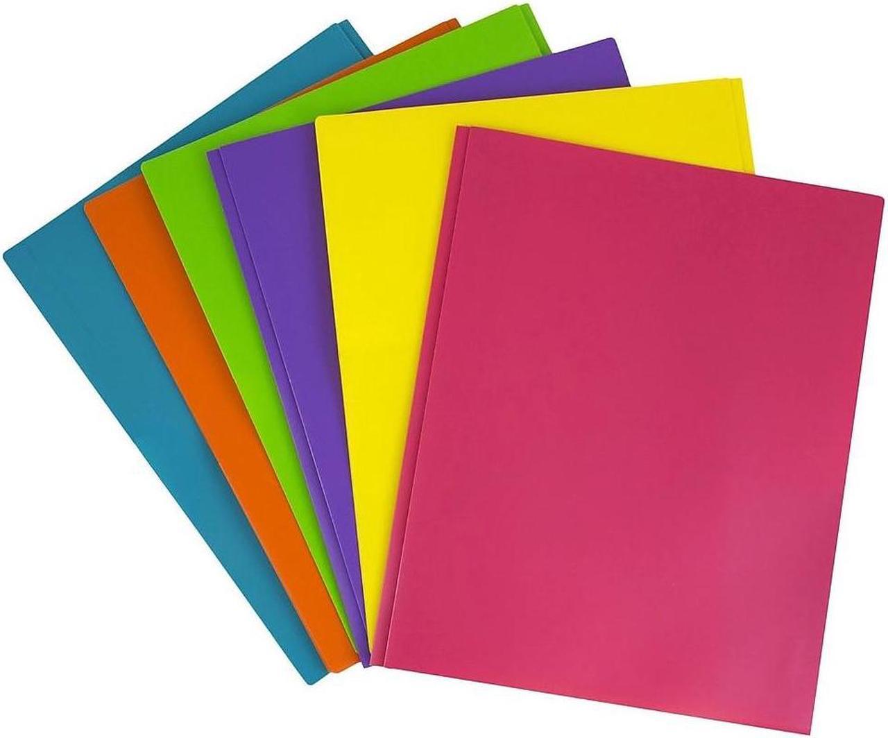 Alt view image 2 of 5 - JAM Paper POP 2 Pocket School Folders w/Metal Prong Fastener Assorted Colors 382ECFASSRT