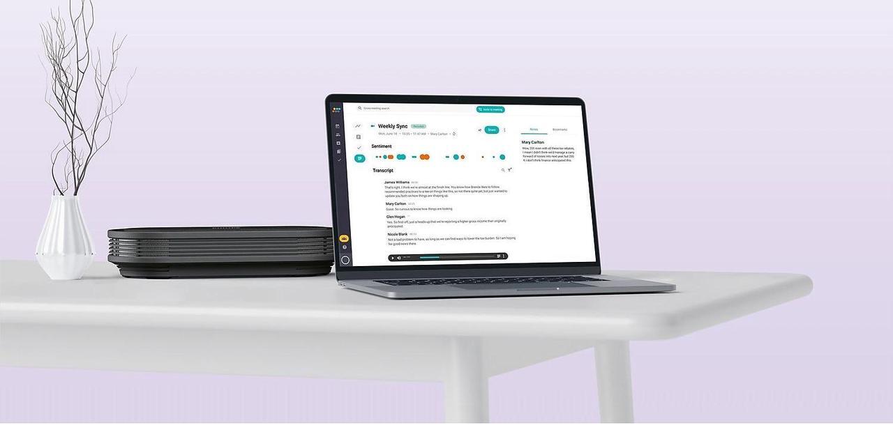 Alt view image 7 of 8 - Philips SmartMeeting Bluetooth Speakerphone with Sembly AI Meeting Assistant Dark Gray (PSE0501)