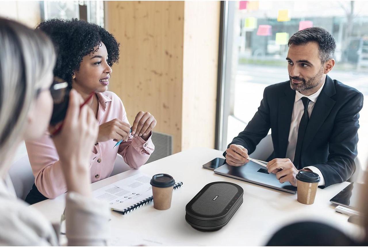 Alt view image 6 of 8 - Philips SmartMeeting Bluetooth Speakerphone with Sembly AI Meeting Assistant Dark Gray (PSE0501)