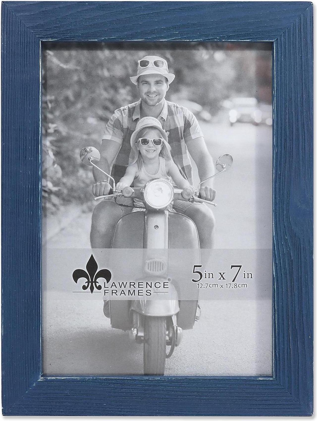 Main image of Lawrence Frames 5"W x 7"H Charlotte Weathered Navy Blue Wood Picture Frame (745757)