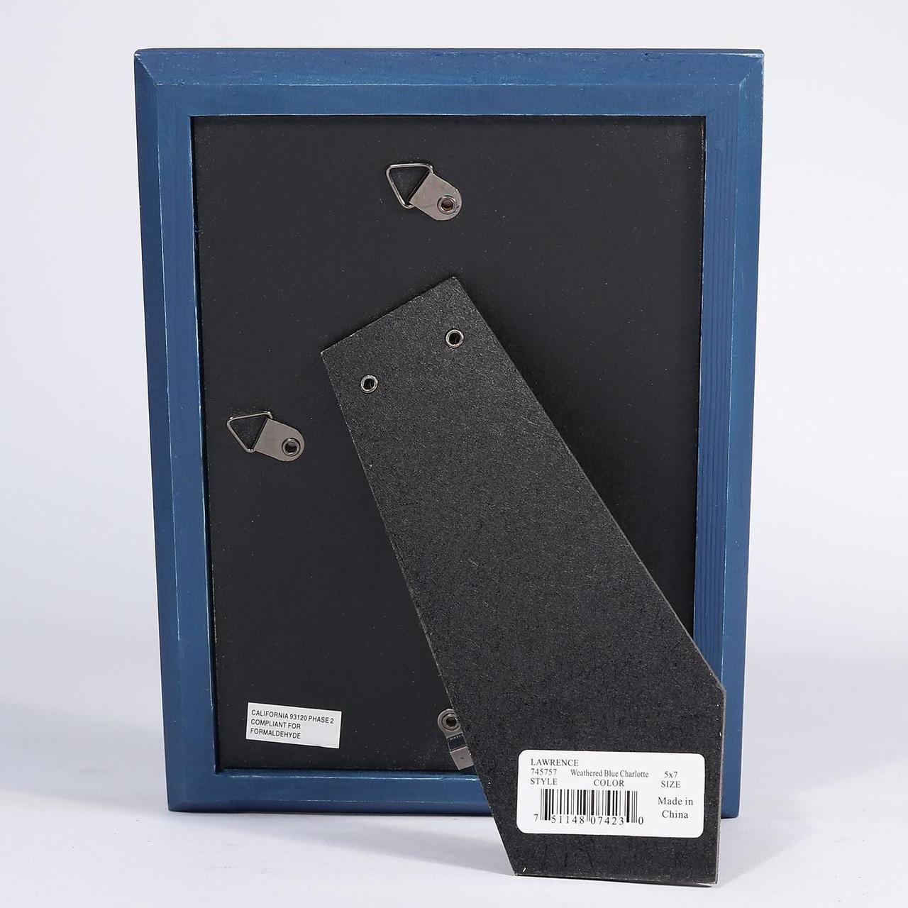 Alt view image 3 of 3 - Lawrence Frames 5"W x 7"H Charlotte Weathered Navy Blue Wood Picture Frame (745757)