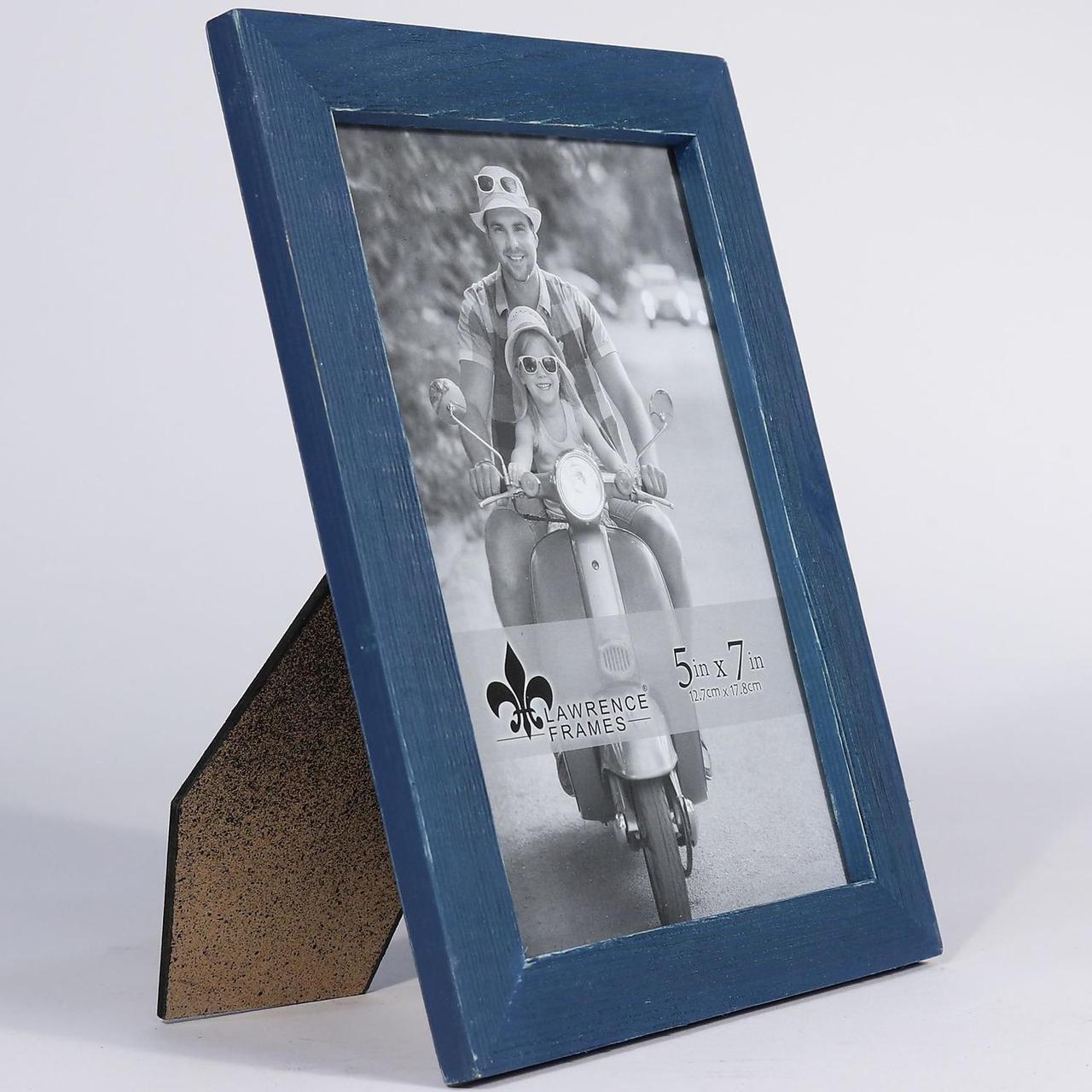 Alt view image 2 of 3 - Lawrence Frames 5"W x 7"H Charlotte Weathered Navy Blue Wood Picture Frame (745757)