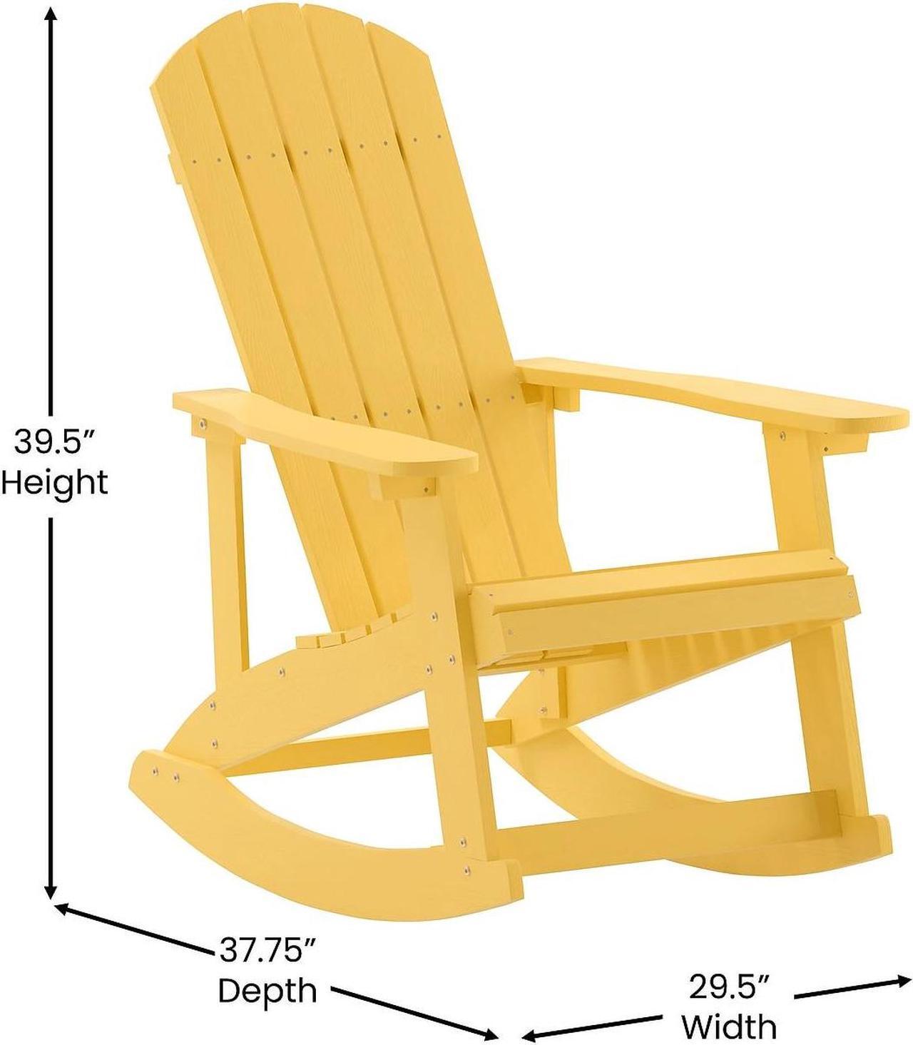 Alt view image 20 of 20 - Savannah All-Weather Poly Resin Wood Adirondack Rocking Chair with Rust Resistant Stainless Steel Hardware in Black - Set of 2