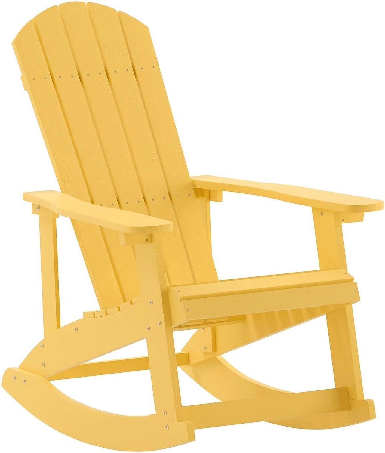 Alt view image 17 of 20 - Savannah All-Weather Poly Resin Wood Adirondack Rocking Chair with Rust Resistant Stainless Steel Hardware in Black - Set of 2