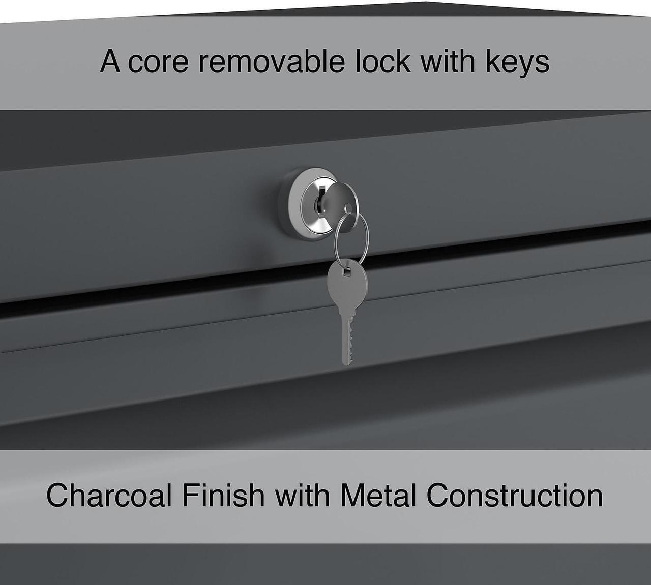 Alt view image 4 of 7 - HITOUCH BUSINESS SERVICES 3-Drawer Lateral File Cabinet Locking Letter/Legal Charcoal 36"W 59635/26823D-CC