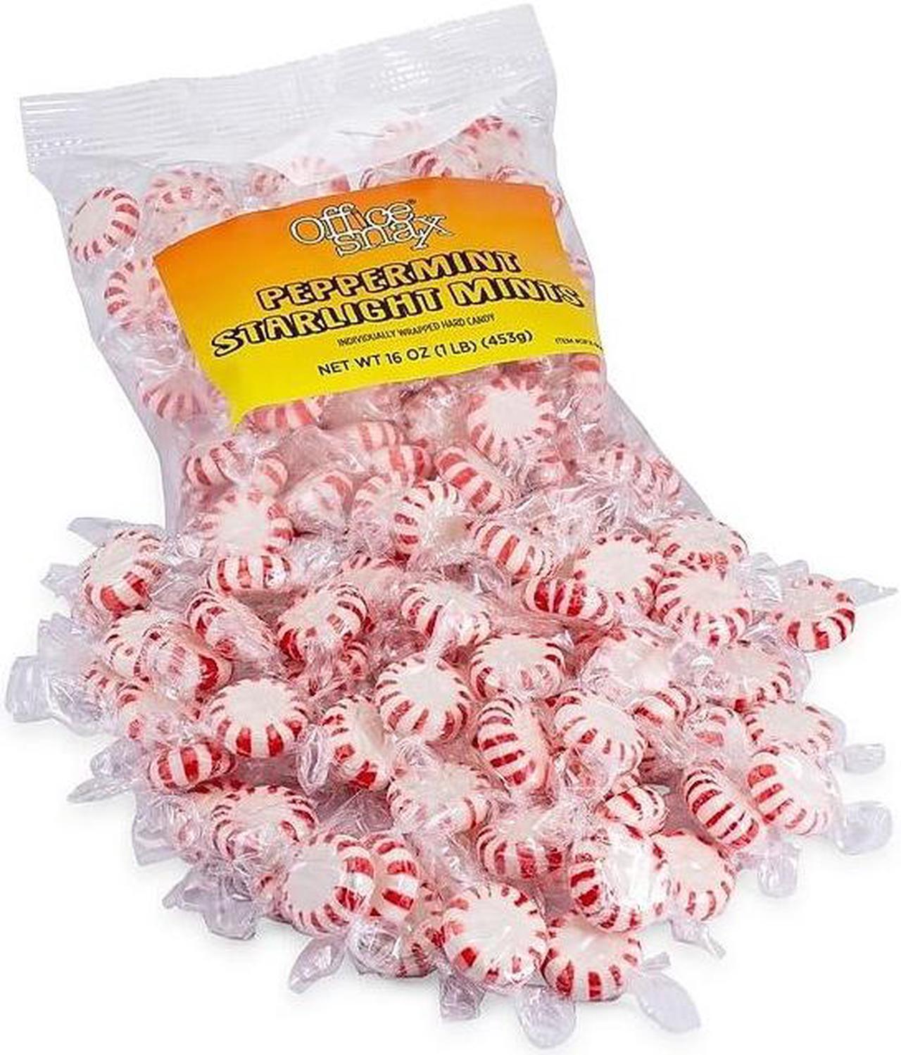 Alt view image 2 of 3 - Office Snax Starlight Peppermints Hard Candy Starlight Peppermint Individually Wrapped 1lb Bag 00670
