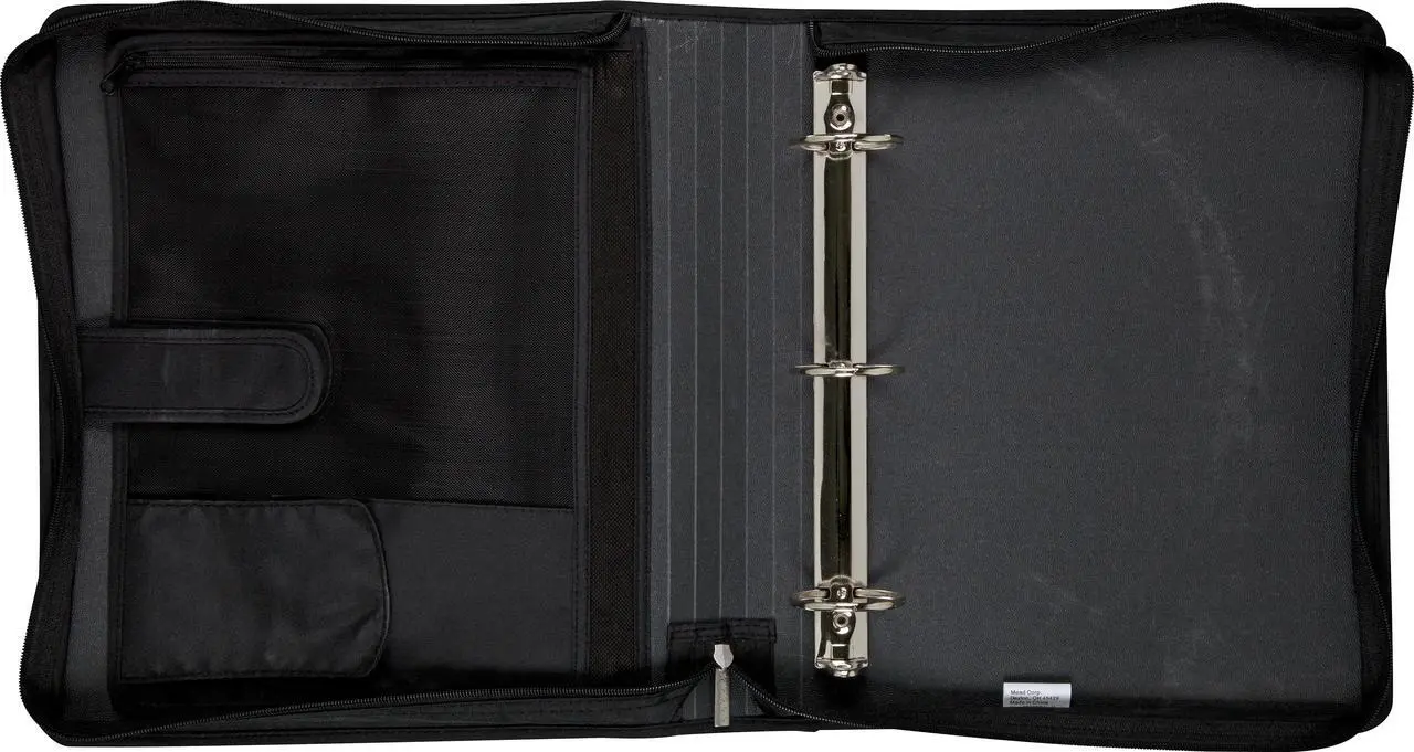 Alt view image 3 of 3 - Five Star 2-Inch Round Ring Zipper Binder Black 72536