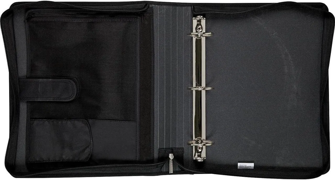 Alt view image 2 of 3 - Five Star 2-Inch Round Ring Zipper Binder Black 72536