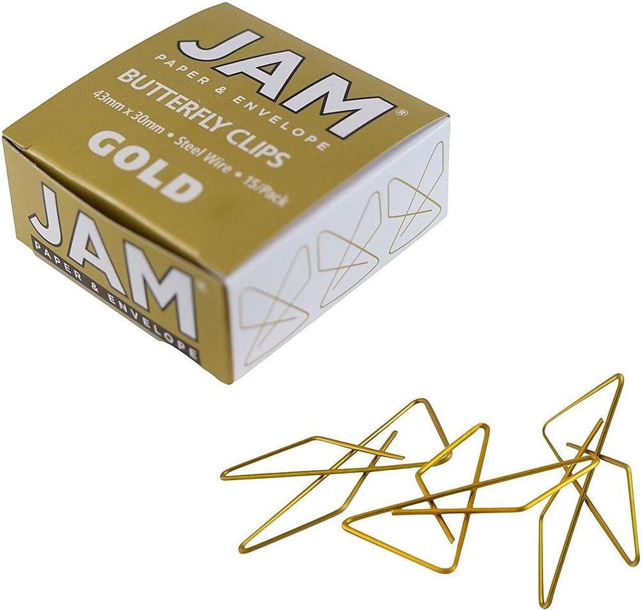 Main image of JAM Paper Butterfly Clips Gold 15/Pack 2210016346