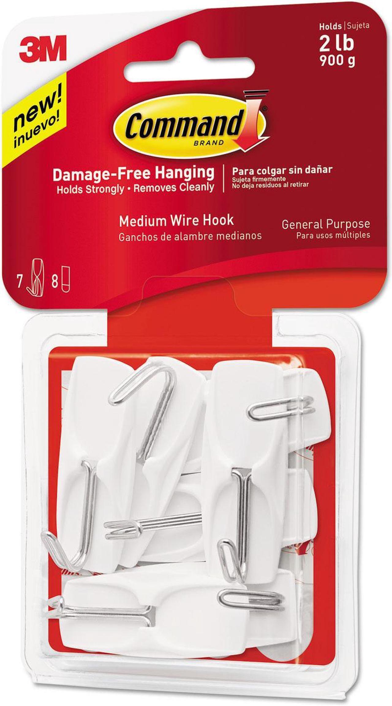 Main image of Command General Purpose Hooks Medium 2 lb Capacity White 7 Hooks & 8 Strips/Pack 17065VPES