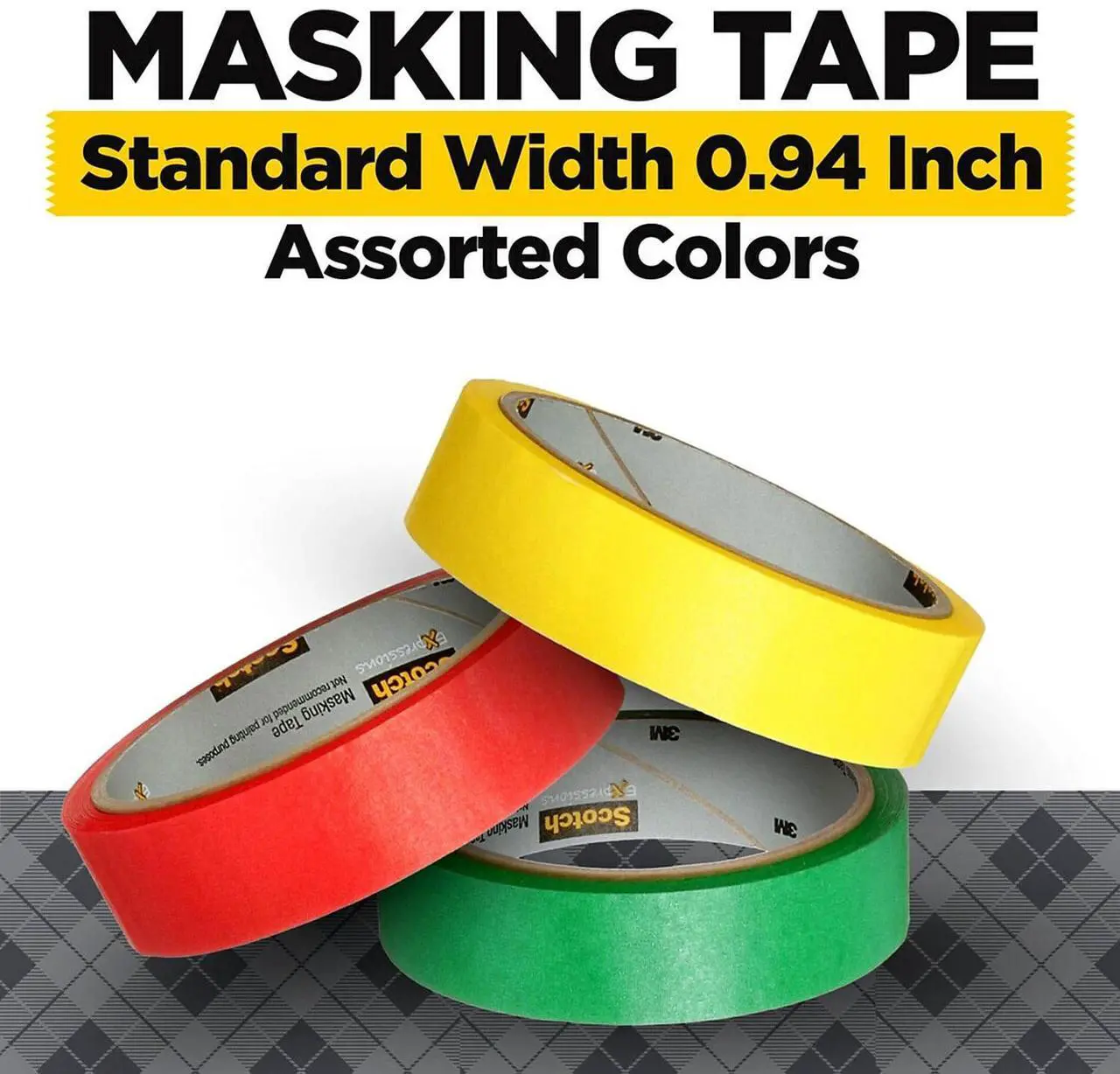 Alt view image 6 of 17 - Scotch Expressions Masking Tape .94" x 20 yds. Red Yellow Green 200573