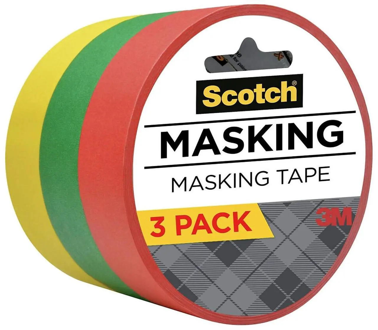 Main image of Scotch Expressions Masking Tape .94" x 20 yds. Red Yellow Green 200573