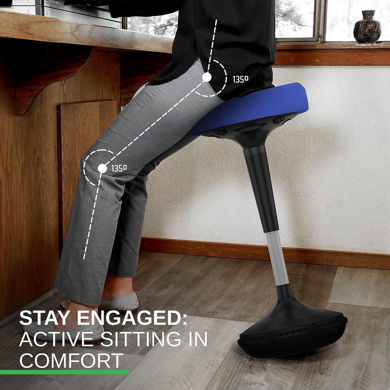 Alt view image 4 of 14 - Wobble Stool Standing Desk Stool - tall office chair for standing desk chair wobble stools for classroom seating adhd chair height adjustable stool 23-33" Active stool for standing desk wobble chairs