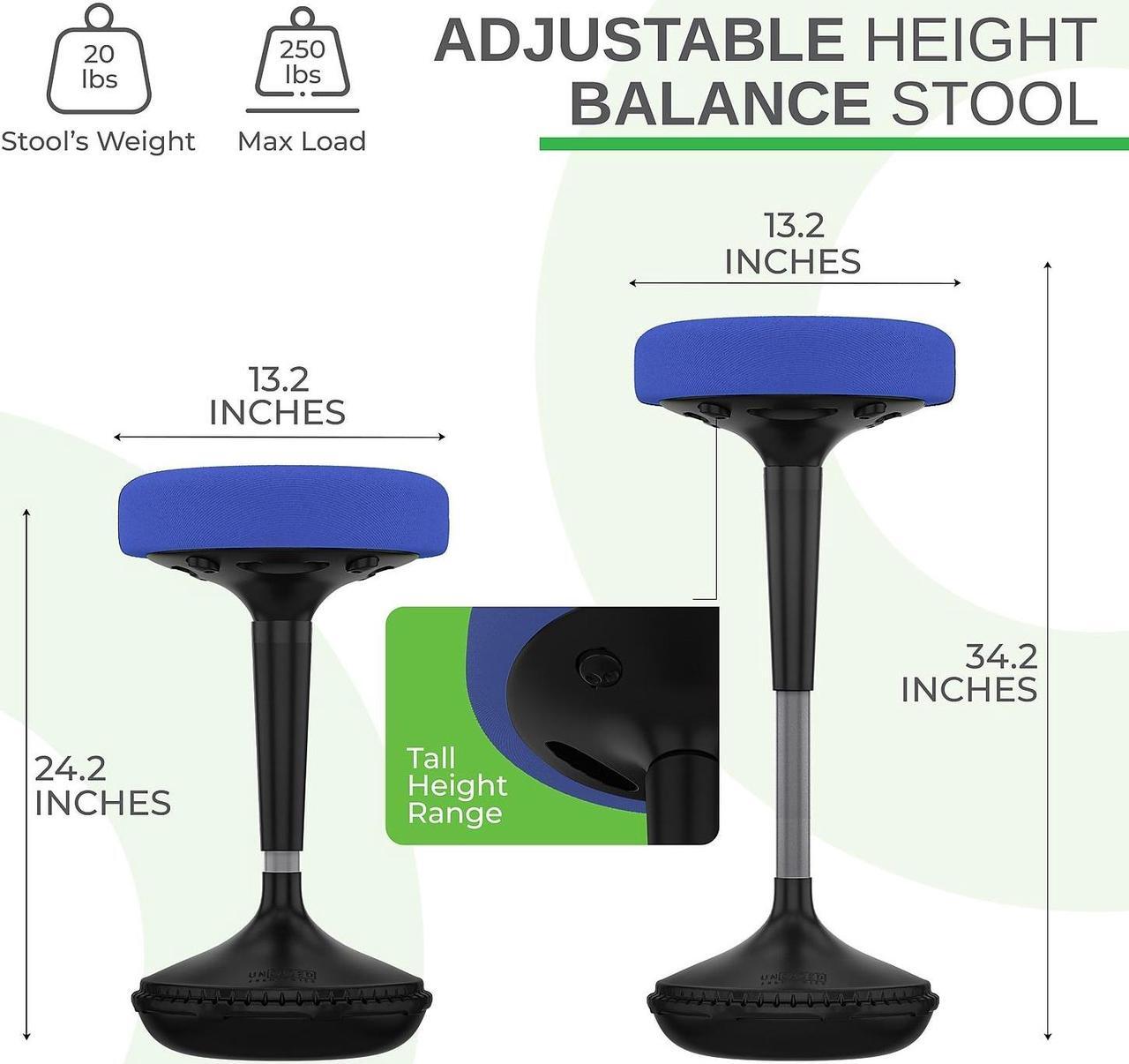 Alt view image 3 of 14 - Wobble Stool Standing Desk Stool - tall office chair for standing desk chair wobble stools for classroom seating adhd chair height adjustable stool 23-33" Active stool for standing desk wobble chairs