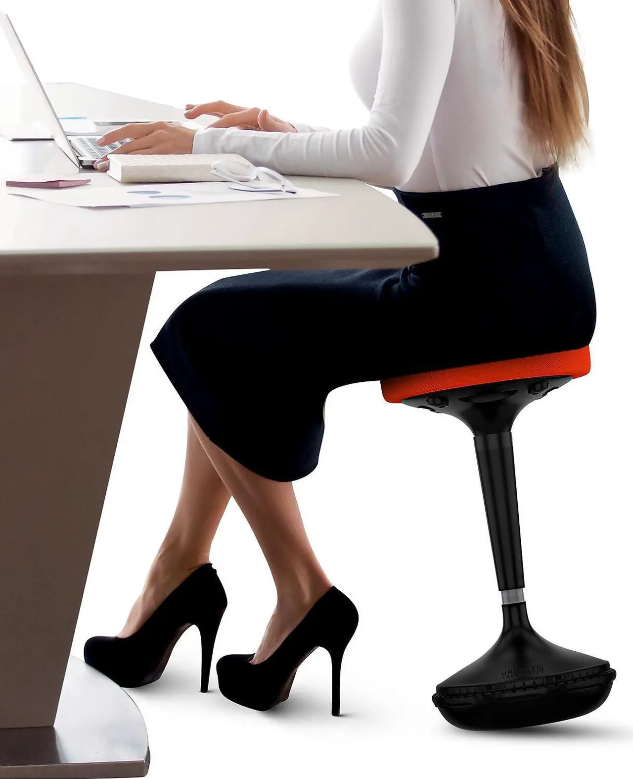 Alt view image 2 of 14 - Wobble Stool Standing Desk Stool - tall office chair for standing desk chair wobble stools for classroom seating adhd chair height adjustable stool 23-33" Active stool for standing desk wobble chairs