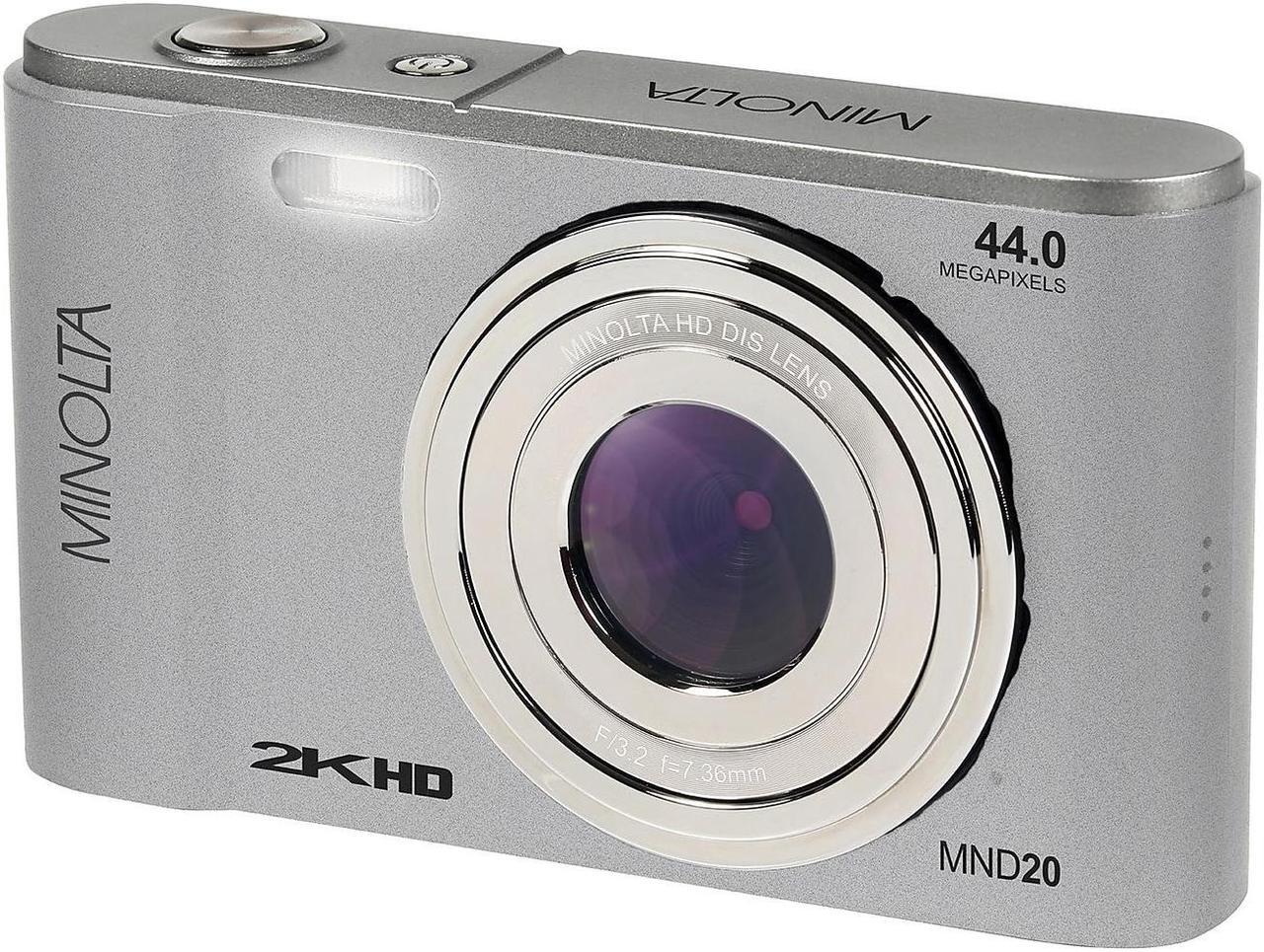 Alt view image 7 of 11 - Minolta MND20-S MND20 16x Digital Zoom 44 MP/2.7K Quad HD Digital Camera (Silver)