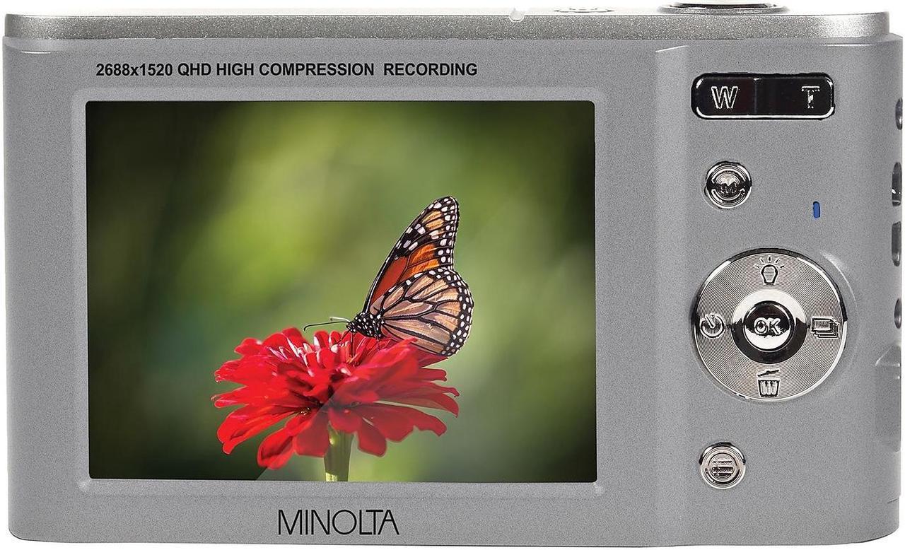 Alt view image 8 of 11 - Minolta MND20-S MND20 16x Digital Zoom 44 MP/2.7K Quad HD Digital Camera (Silver)